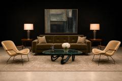 Carlo Hauner Brazilian Modern Pair of Armchairs in Rosewood Mohair Steel by Carlo Hauner - 4596943