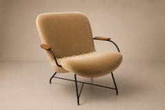 Carlo Hauner Brazilian Modern Pair of Armchairs in Rosewood Mohair Steel by Carlo Hauner - 4596948