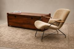 Carlo Hauner Brazilian Modern Pair of Armchairs in Rosewood Mohair Steel by Carlo Hauner - 4596950