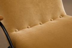 Carlo Hauner Brazilian Modern Pair of Armchairs in Rosewood Mohair Steel by Carlo Hauner - 4596952