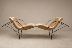 Carlo Hauner Brazilian Modern Pair of Armchairs in Rosewood Mohair Steel by Carlo Hauner - 4596953