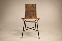Carlo Hauner Brazilian Modern Pair of Chairs in Iron Wicker by Carlo Hauner Brazil 1950s - 4715698