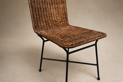 Carlo Hauner Brazilian Modern Pair of Chairs in Iron Wicker by Carlo Hauner Brazil 1950s - 4715704