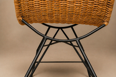Carlo Hauner Brazilian Modern Rocking Chair in Metal Wicker Green Mohair by Carlo Hauner - 4744175