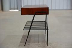 Carlo Hauner Brazilian Modern Side table in Hardwood and Metal Unknown c 1950 - 3357308