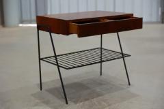 Carlo Hauner Brazilian Modern Side table in Hardwood and Metal Unknown c 1950 - 3357381