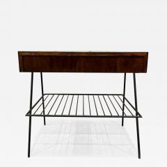 Carlo Hauner Brazilian Modern Side table in Hardwood and Metal Unknown c 1950 - 3373323