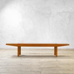 Carlo Hauner Carlo Hauner Attr Wooden Bench with Glass elements 60s - 2988274