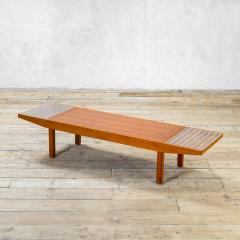 Carlo Hauner Carlo Hauner Attr Wooden Bench with Glass elements 60s - 2988275