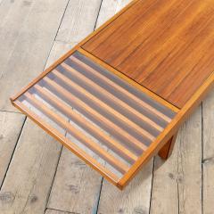 Carlo Hauner Carlo Hauner Attr Wooden Bench with Glass elements 60s - 2988278