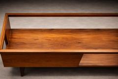 Carlo Hauner Carlo Hauner Caviuna Wood Glass Display Coffee Table Brazil 1950s - 4571600