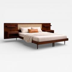 Carlo Hauner Carlo Hauner for Forma Rosewood Bed with Nightstands 1950s Lot 368 369A - 4627617