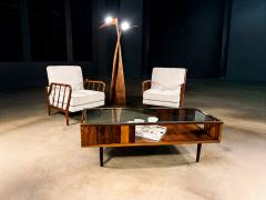 Carlo Hauner Coffee Table in Rosewood and Glass Carlo Hauner 1950s Lot 863A - 4455614