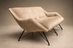 Carlo Hauner Concha Loveseat in Metal Brass Toned Fabric by Carlo Hauner 1955 - 4659753