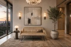 Carlo Hauner Concha Loveseat in Metal Brass Toned Fabric by Carlo Hauner 1955 - 4659755