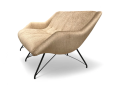 Carlo Hauner Concha Loveseat in Metal Fabric Carlo Hauner 1955 Lot 42A - 4107553
