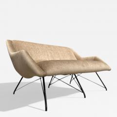 Carlo Hauner Concha Loveseat in Metal Fabric Carlo Hauner 1955 Lot 42A - 4196292