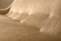 Carlo Hauner Concha Loveseat in Metal Textured Brass Toned Fabric by Carlo Hauner - 4694048