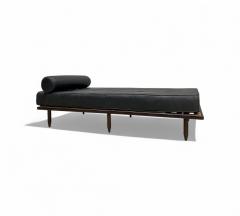 Carlo Hauner Daybed in Rosewood and Black Leather Carlo Hauner 1950s Lot 370A - 4374751