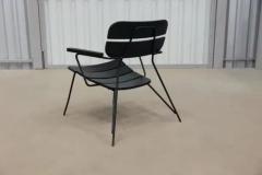 Carlo Hauner Mid Century Modern Armchair in Metal Wood by Carlo Hauner Brazil 1950s - 3871082