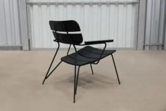 Carlo Hauner Mid Century Modern Armchair in Metal Wood by Carlo Hauner Brazil 1950s - 3871090