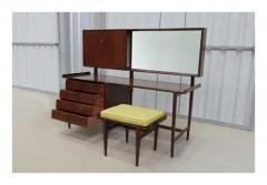 Carlo Hauner Mid Century Modern Dresser and Stool in Hardwood by Carlo Hauner Brazil - 3348421