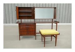 Carlo Hauner Mid Century Modern Dresser and Stool in Hardwood by Carlo Hauner Brazil - 3348445