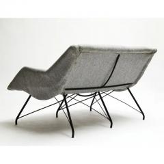 Carlo Hauner Mid Century Modern Loveseat in Iron Grey Fabric by Carlo Hauner Brazil 1955 - 3183764