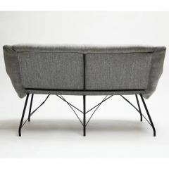 Carlo Hauner Mid Century Modern Loveseat in Iron Grey Fabric by Carlo Hauner Brazil 1955 - 3183766