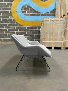 Carlo Hauner Mid Century Modern Loveseat in Iron Grey Fabric by Carlo Hauner Brazil 1955 - 3183973