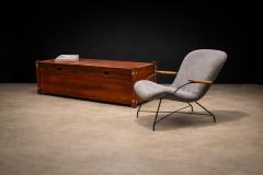 Carlo Hauner Pair of Armchairs Gray Fabric Rosewood Metal Carlo Hauner 1950s - 4546546