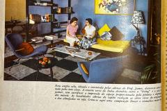 Carlo Hauner Pair of Armchairs Gray Fabric Rosewood Metal Carlo Hauner 1950s - 4546551