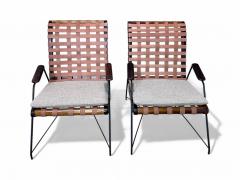 Carlo Hauner Pair of Armchairs in Rosewood Metal Fabric Carlo Hauner 1950s Lot 568 - 4089753