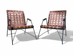 Carlo Hauner Pair of Armchairs in Rosewood Metal Fabric Carlo Hauner 1950s Lot 568 - 4089757