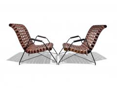 Carlo Hauner Pair of Armchairs in Rosewood Metal Fabric Carlo Hauner 1950s Lot 568 - 4089760