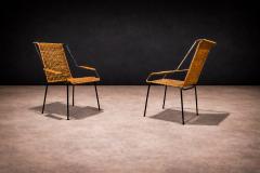 Carlo Hauner Pair of Armchairs wicker Iron Carlo Hauner 1950s - 4546769