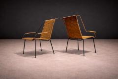 Carlo Hauner Pair of Armchairs wicker Iron Carlo Hauner 1950s - 4546772