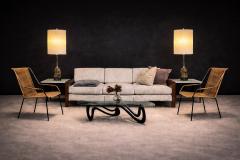 Carlo Hauner Pair of Armchairs wicker Iron Carlo Hauner 1950s - 4546778