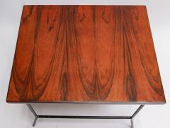 Carlo Hauner Pair of Carlo Hauner 1960s Mid Century Jacaranda Metal Side Tables - 2045710