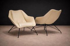 Carlo Hauner Pair of Concha Armchairs in Iron and leather Carlo Hauner - 4542609