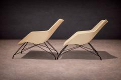 Carlo Hauner Pair of Concha Armchairs in Iron and leather Carlo Hauner - 4542610