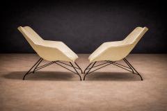 Carlo Hauner Pair of Concha Armchairs in Iron and leather Carlo Hauner - 4542612