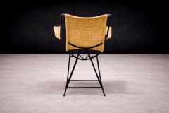 Carlo Hauner Rocking Chair in Metal Wicker Carlo Hauner 1950s - 4550882