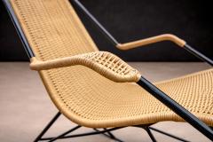 Carlo Hauner Rocking Chair in Metal Wicker Carlo Hauner 1950s - 4550884