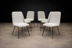 Carlo Hauner Set of Six Dining Chairs in Metal and Boucle by Carlo Hauner Brazil 1950s - 4488678
