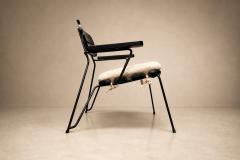 Carlo Hauner Three Armchairs in Ebonized Wood Metal with Loose Cushion Carlo Hauner - 4594289