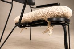 Carlo Hauner Three Armchairs in Ebonized Wood Metal with Loose Cushion Carlo Hauner - 4594290