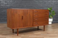Carlo Jensen Carlo Jensen Bi Folding Door Walnut Credenza for Hundevad Co  - 4138462