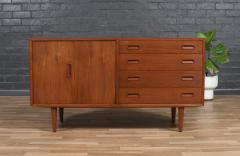 Carlo Jensen Carlo Jensen Bi Folding Door Walnut Credenza for Hundevad Co  - 4138465