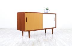 Carlo Jensen Danish Modern Two Tone Lacquered Teak Credenza by Carlo Jensen for Hundevad - 3003633